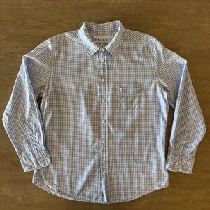 Frank & Eileen Women Italian Cotton BARRY Button Up Shirt-Blue Gingham-Med-*Read